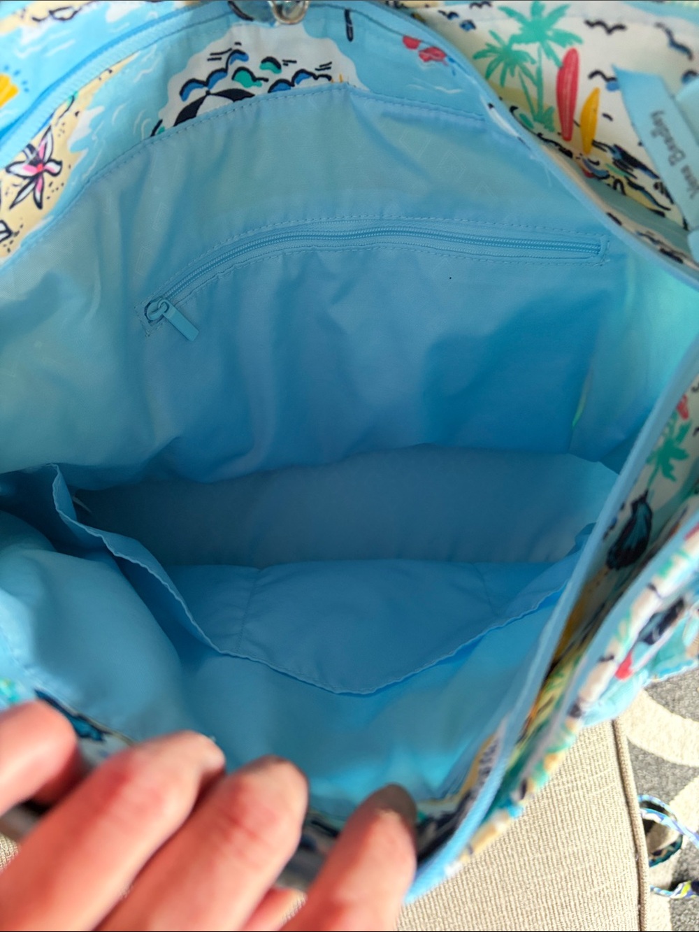 Vera Bradley Light Blue Quilted Beach-Print Tote with Matching Pouches - Picture 2 of 9
